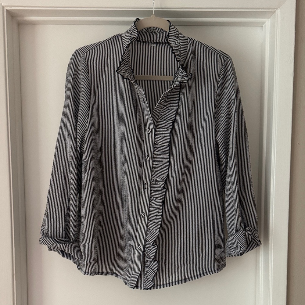 Striped Black and White Men's Shirt